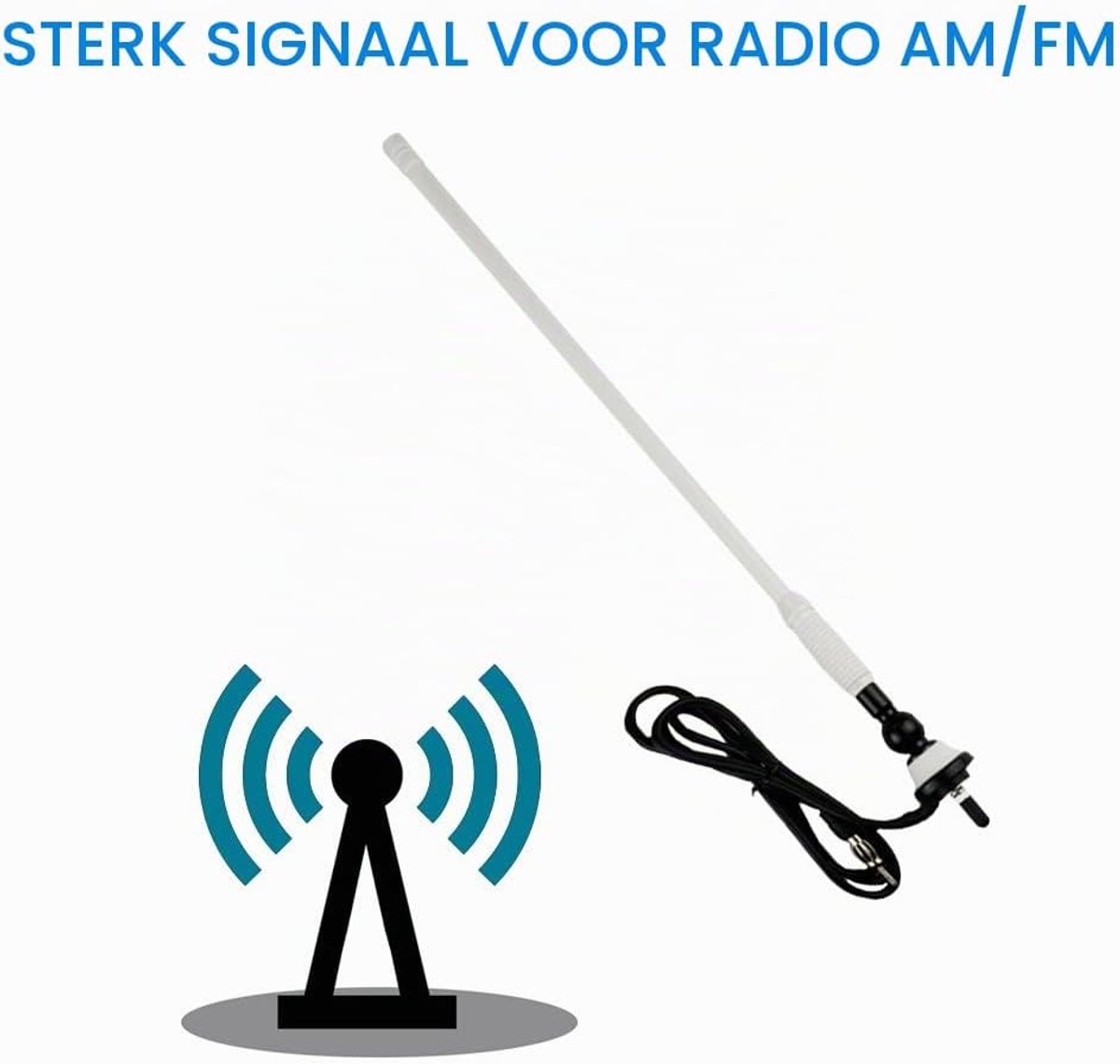 Radioantenne, AM, FM, IP 66, auto-ontvanger in de vorm van een flexibele rubberen eend voor auto, vrachtwagen, boot, ATV, UTV, camper en jacht.