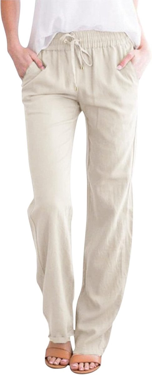 2026 Yogabroek met wijde pijpen voor dames, hoog getailleerd, verstelbaar, met knopen, casual joggingbroek, casual, ruimvallend, oversized, joggingbroek met zakken