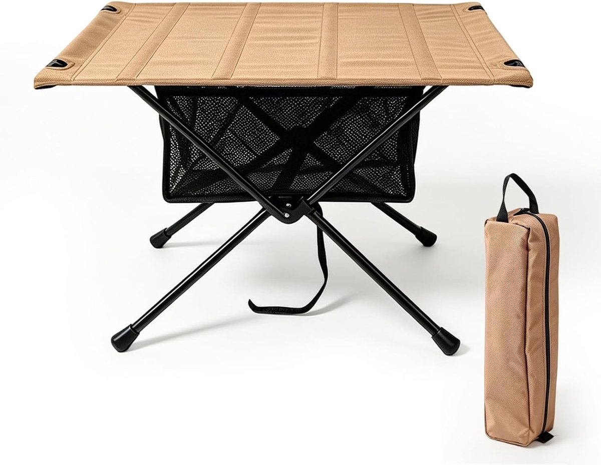 Opvouwbare Campingtafel met Draagtas en Net, Lichtgewicht en Sterk tot 30 kg, Ideaal voor Buitenactiviteiten en Wandelen