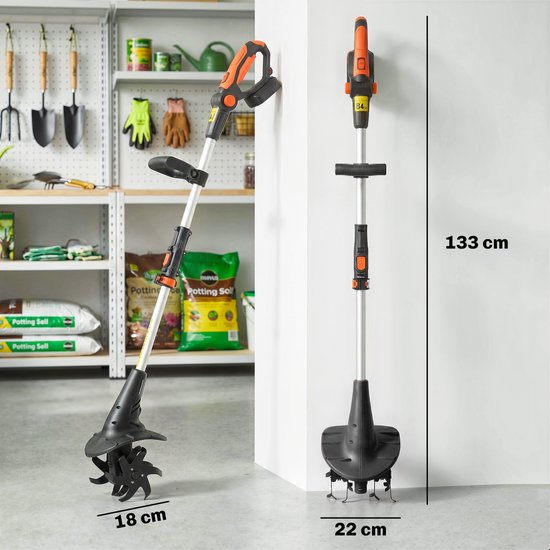 Accu Tuinfrees 18V - Grondfrees 20 cm Werkbreedte - Elektrische Bodembewerker-Zonder Accu En Lader - 20x18 cm- Bodem Losmaken En Mengen- - Tuinonderhoud — afbeelding 2