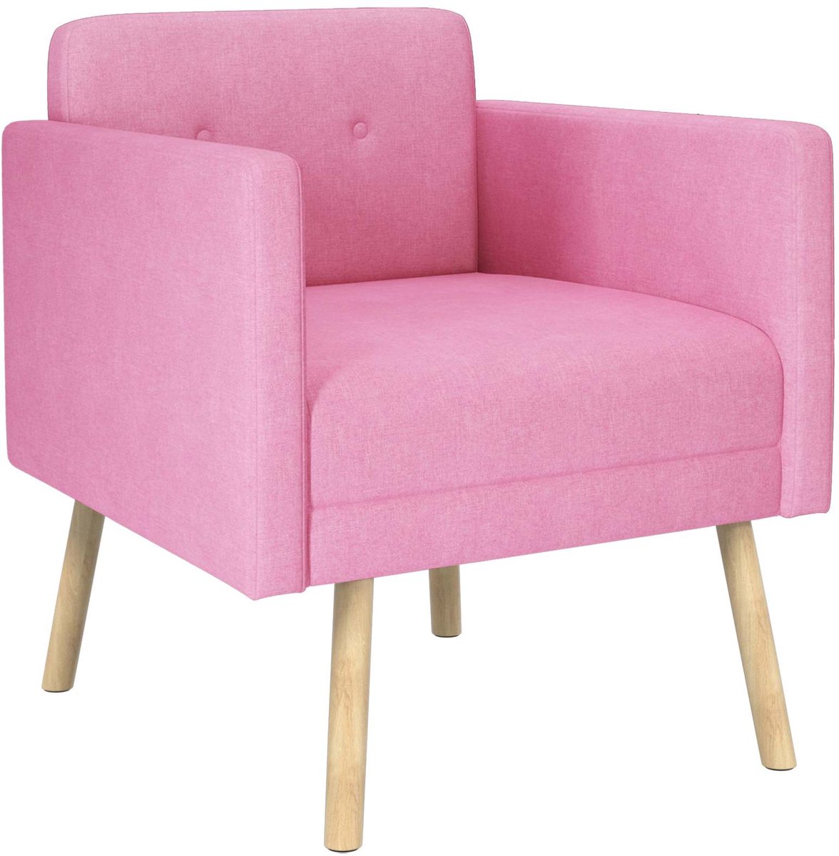 vidaXL Accentstoel - Roze - Stof