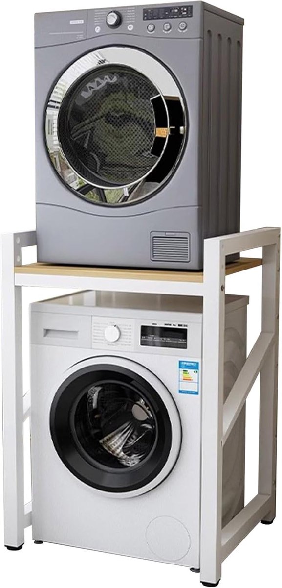Verstelbare standaard, voorlader wasmachine en droger - draagbaar rek met 400 kg capaciteit - over wasmachine opslageenheid voor wasgoed
