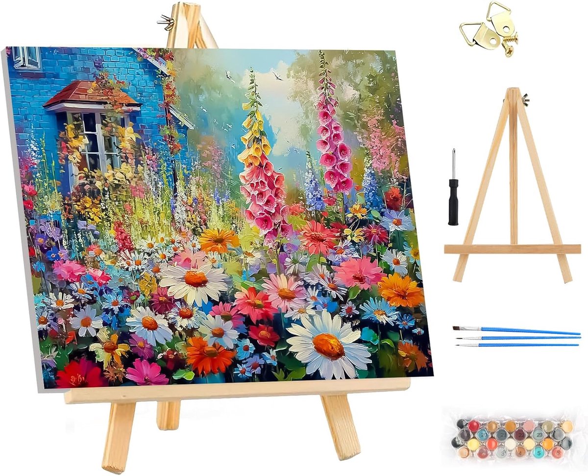 Paint by Numbers Kit 35x25cm - DIY Canvas Schilderen - Inclusief Lijsten en Verf - Perfect voor Wanddecoratie - ShopVlot