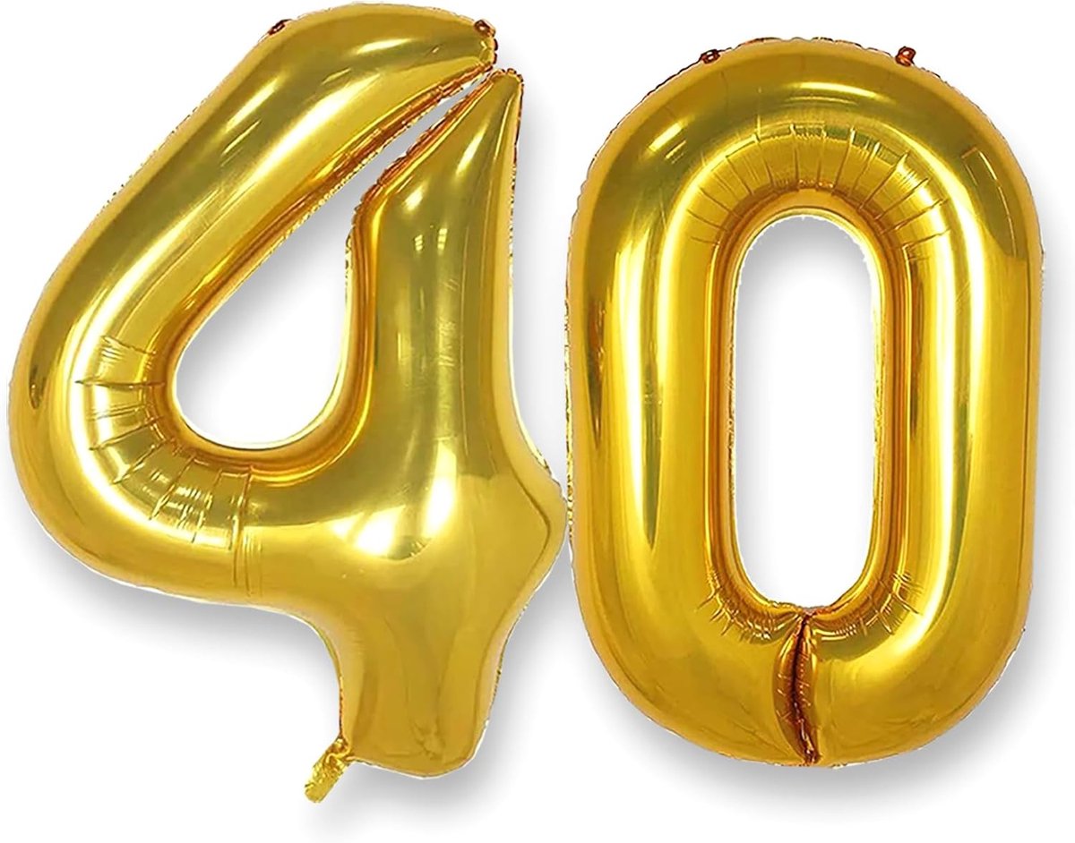 Mylar getalballonnen 40 inch - Gouden folie - Herbruikbaar - Perfect voor 40e verjaardag - ShopVlot