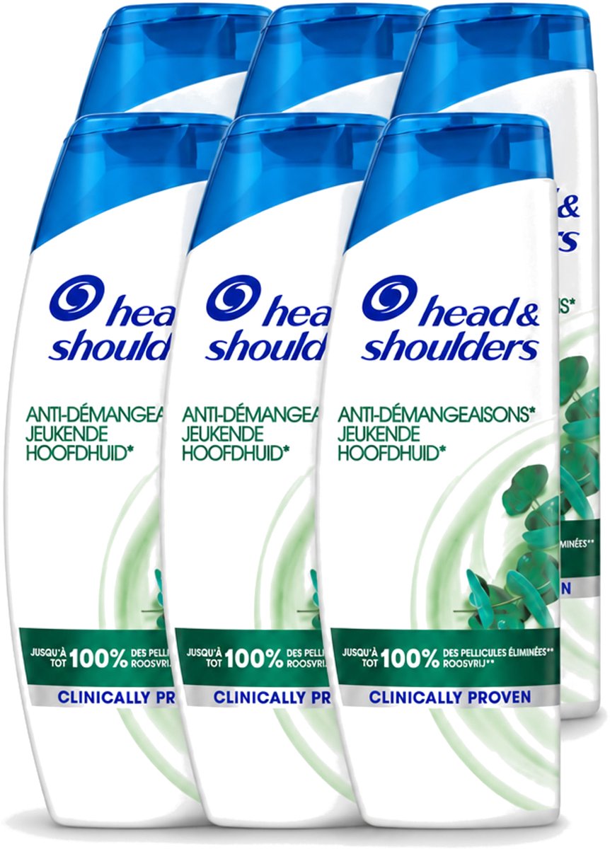 6 x Head & Shoulders - Anti-Roos Shampoo - Jeukende Hoofdhuid - 285 ml - Voordeelverpakking - 6 stuks