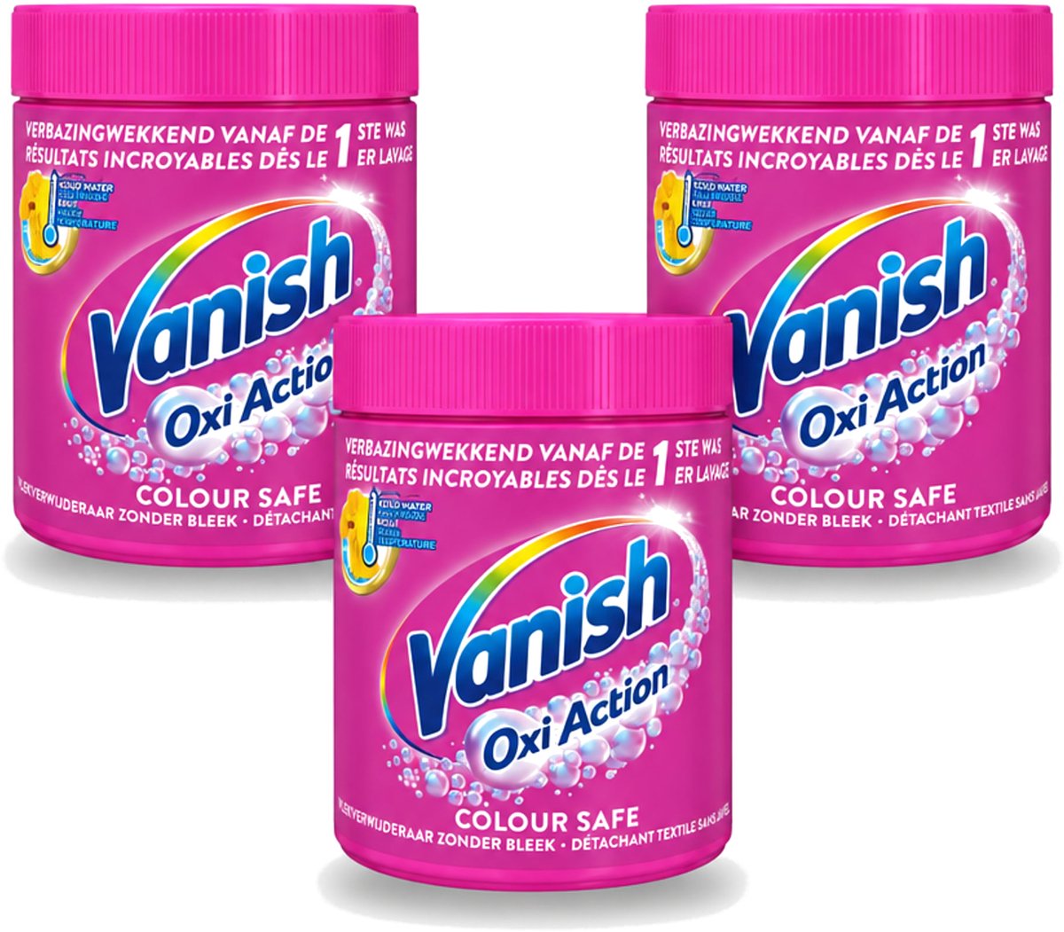 3 x Vanish Oxi Action - Veilige Kleur - Vlekkenverwijderaar Poeder - Zonder Bleek - Gekleurde Was - 550 Gram - Voordeelverpakking - 3 stuks