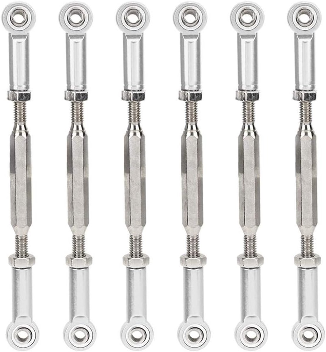 Push Rod, 6stks 88mm Aluminium Verstelbare Push Rods Draaiband Linkage voor RC Auto Modellen