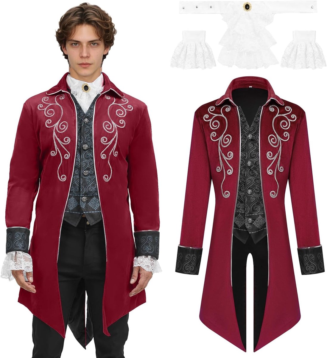 Steampunk jas voor heren, vintage, Victoriaanse gotische jas, Halloween piraat vampier cosplay kostuums