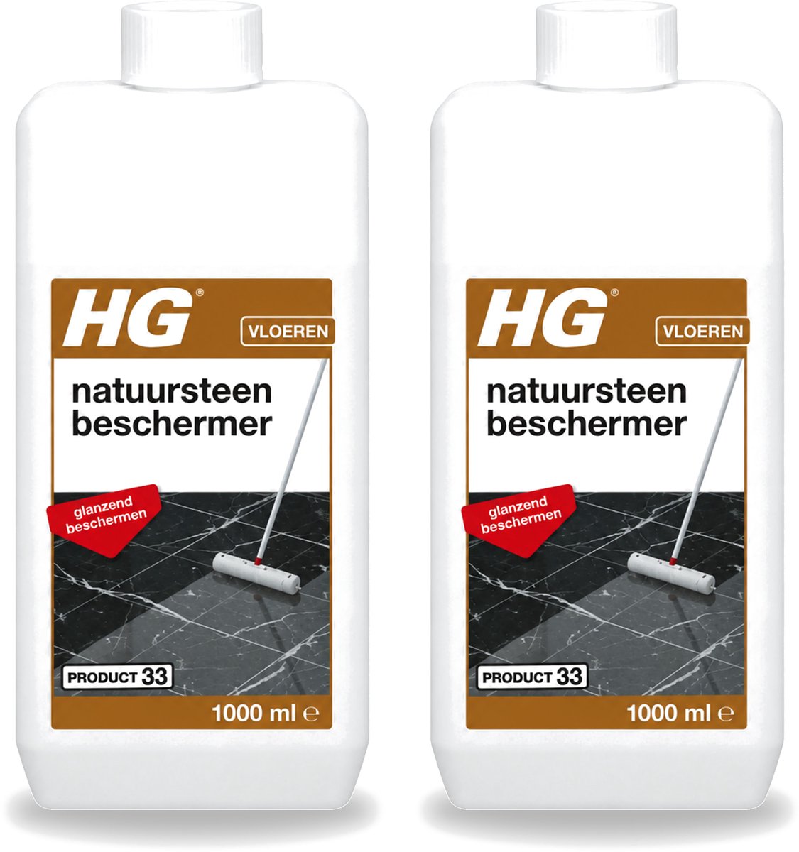 2 x HG - Natuursteen Beschermer - Glanzend Beschermen - Eenvoudig in Gebruik - 1L - Voordeelverpakking - 2 stuks