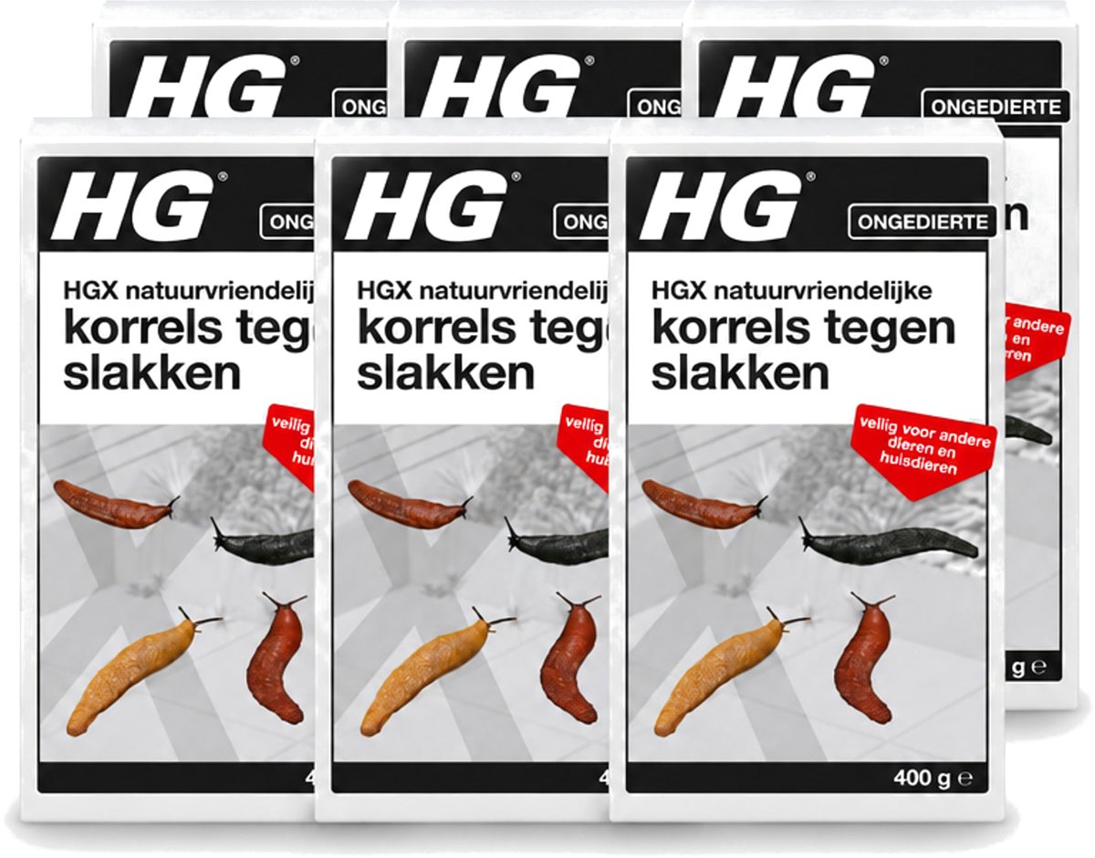 6 x HG X - Natuurvriendelijke Korrels tegen Slakken - Effectieve Bestrijding - 400 g - Voordeelverpakking - 6 stuks