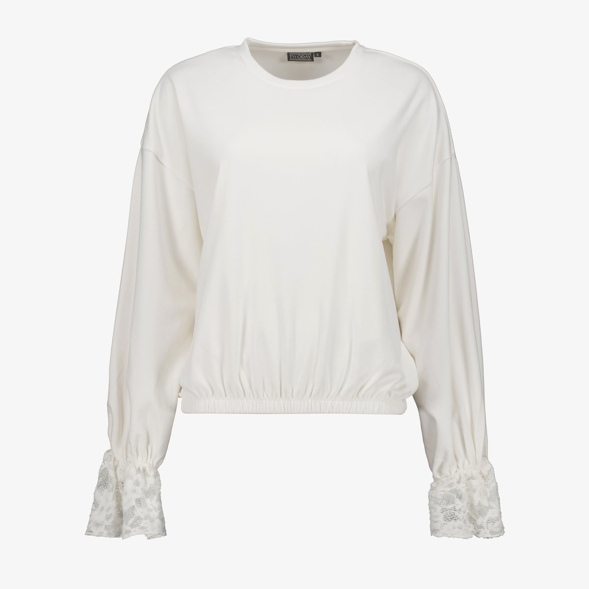 TwoDay dames sweater met kanten details wit - Maat XS