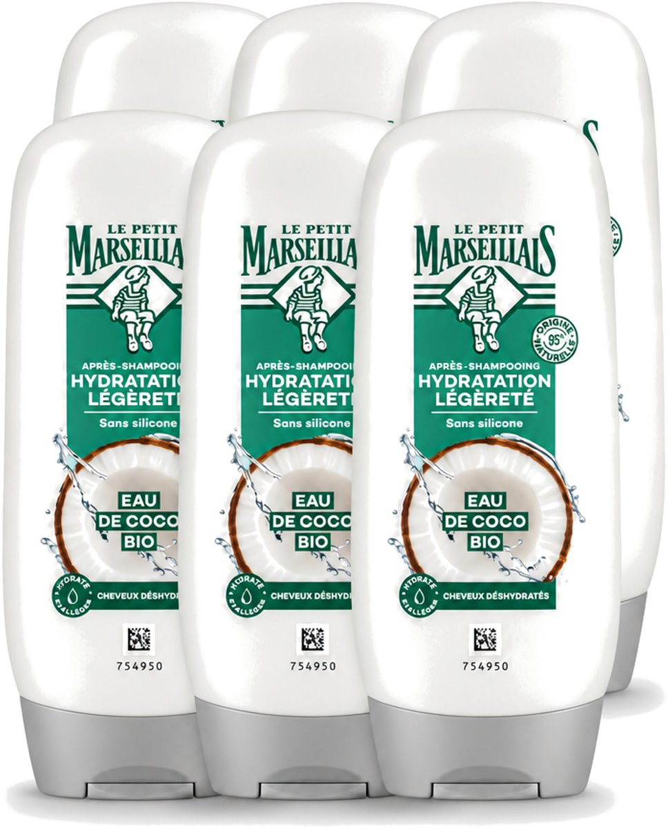 6 x Le Petit Marseillais – Conditioner – Eau de Coco Bio – 250 ml - Voordeelverpakking - 6 stuks