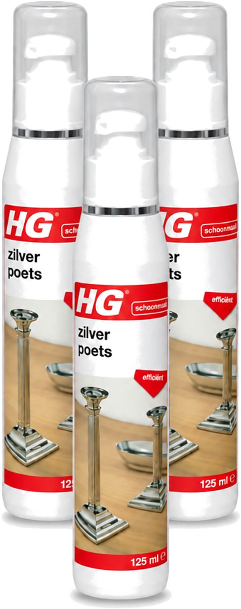 3 x HG - Zilverpoets Gel - Efficiënt - Optimale Glans & Krast Niet - 125 ml - Voordeelverpakking - 3 stuks