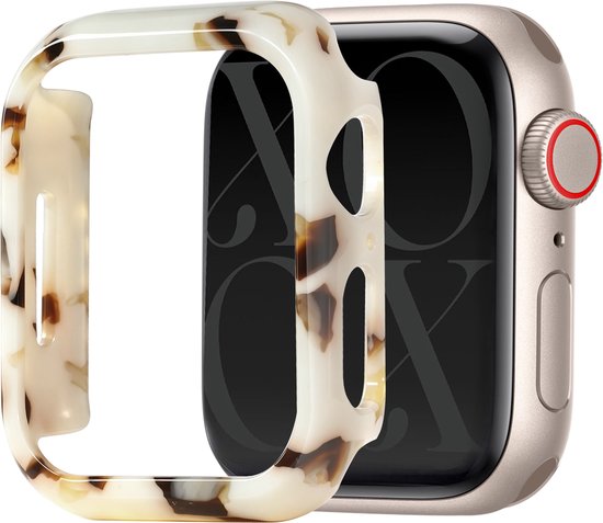 Beschermhoesje met luipaardprint voor Apple Watch 40mm, in crème en bruintinten.