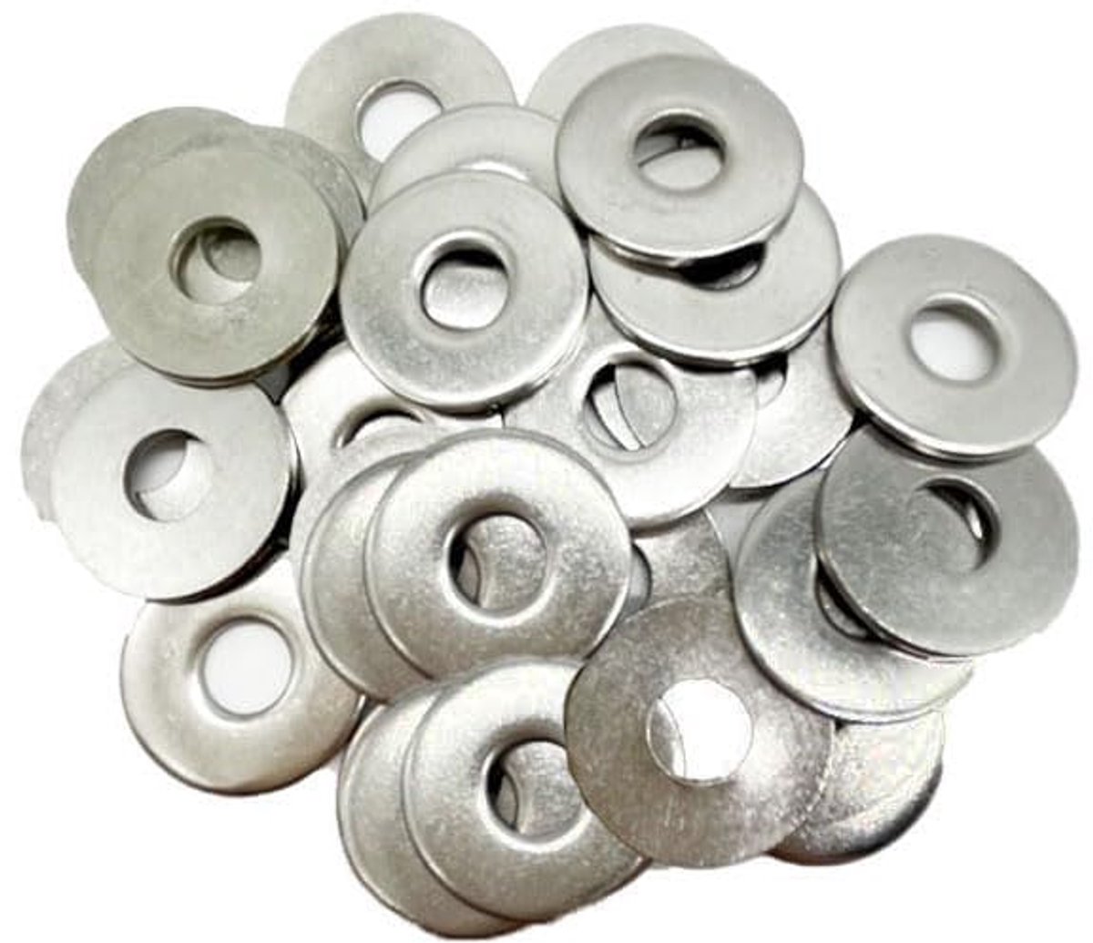 Platte Penny sluitringen, 304 roestvrij staal, grote buitendiameter, platte reparatiesluitringen, eenvoudige verchroomde sluitringen voor schroeven en bouten (M8 x 24)