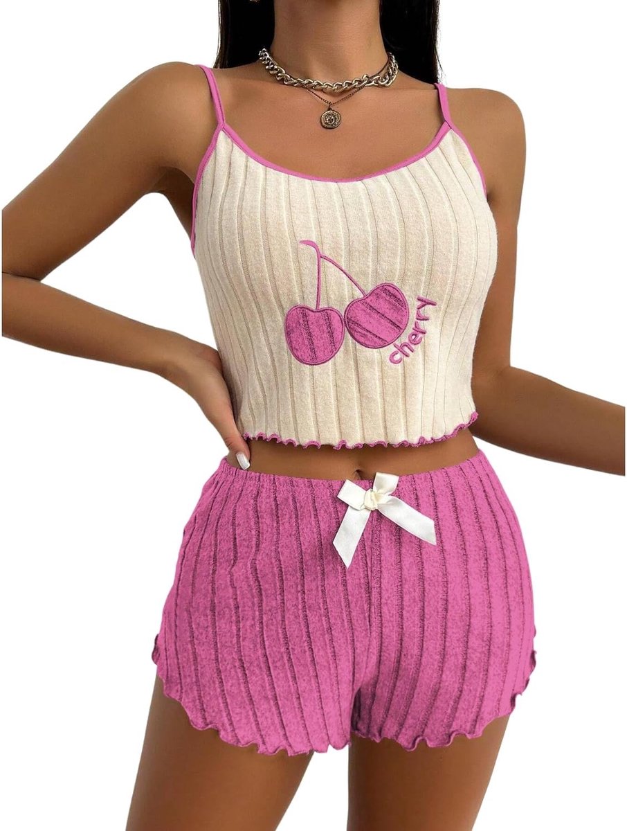 Pyjama Set Dames Sexy Tops en Shorts Pyjama Tweedelige Korte Vrouwen Negligé Camisole Top Shorts Pjs Set 2-delig Mouwloos Sleepwear Pyjama-Party