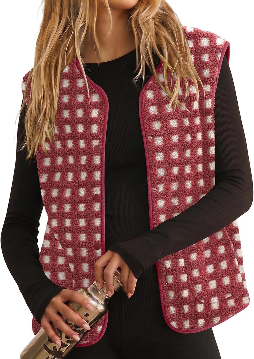 Teddy Fleece Gilet voor Vrouwen UK Dames Bodywarmer met zakken Button Down Klassieke Fit Mouwloos Vest Jas