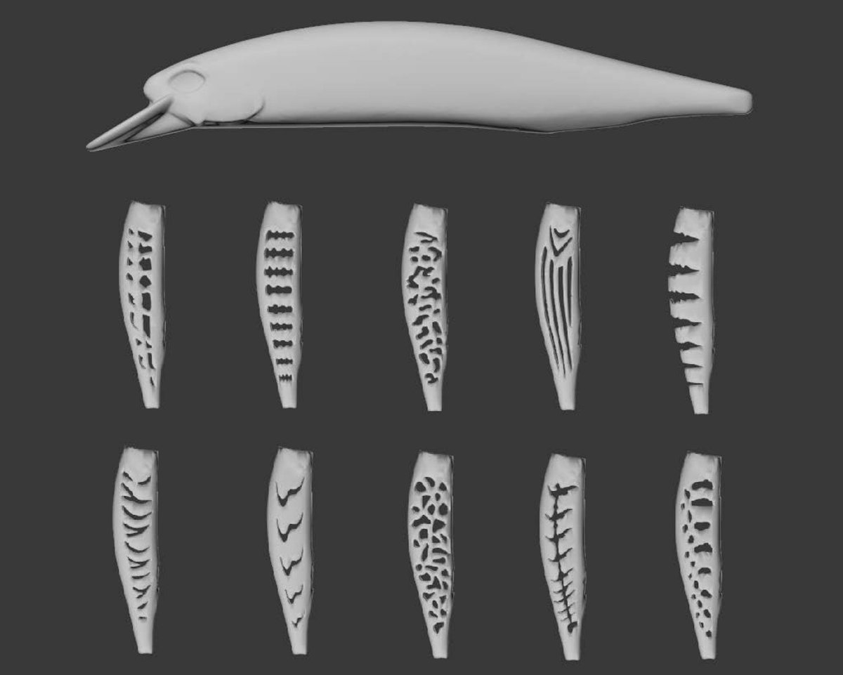 Plastic 3D Stencil Vissen Lokken Crankbait Jerkbait Lipless Topwater (SUPM401)