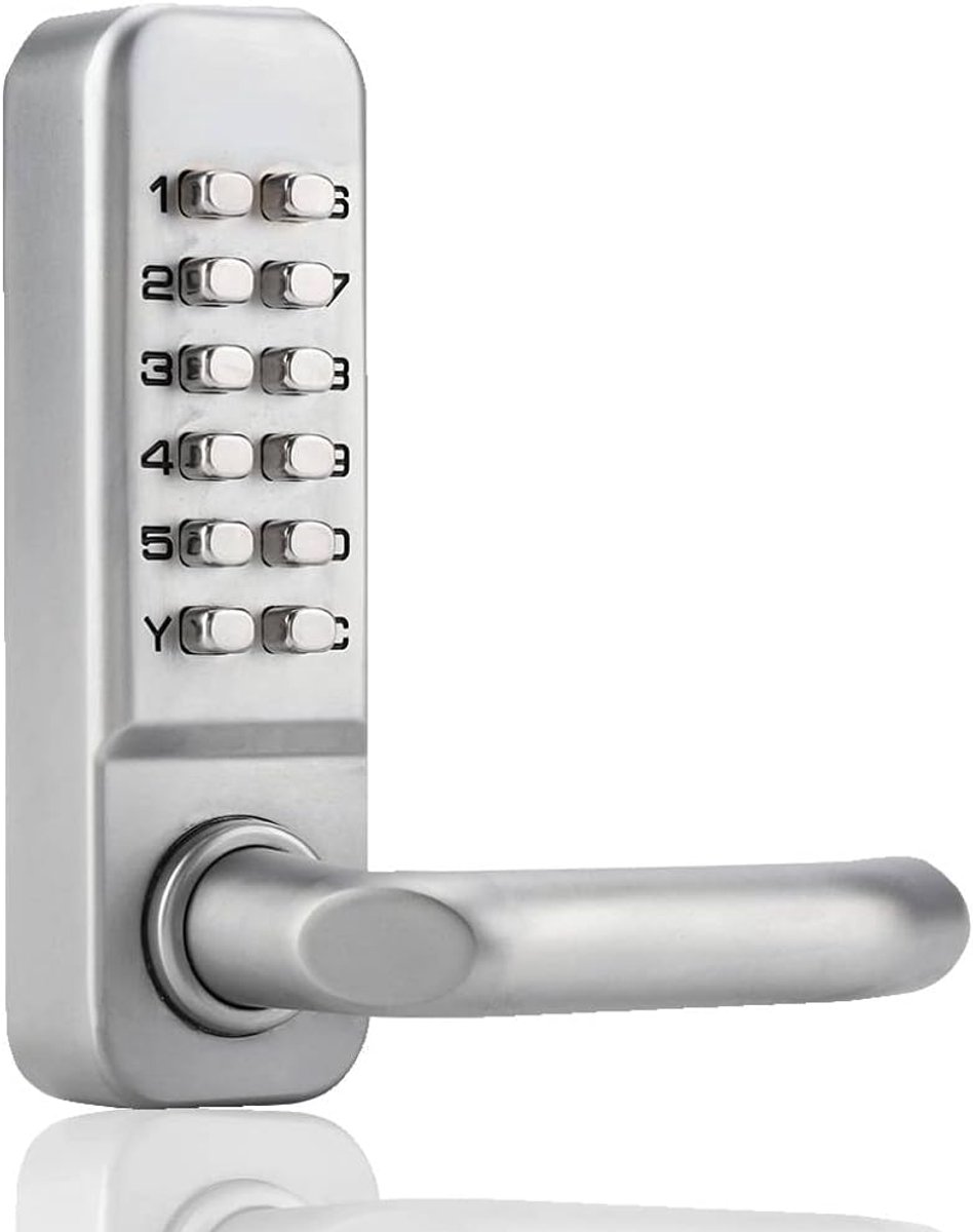 Mechanisch deurslot met code, zinklegering deurklink codeslot, 1-11 Wachtwoord toegangscontrole Keyless veiligheidsslot voor kantoor thuis