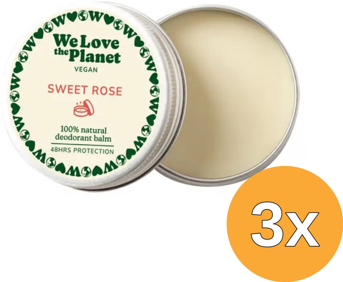 3x We Love The Planet Deodorant Balm - Sweet Rose (Vegan) (35 gr)
