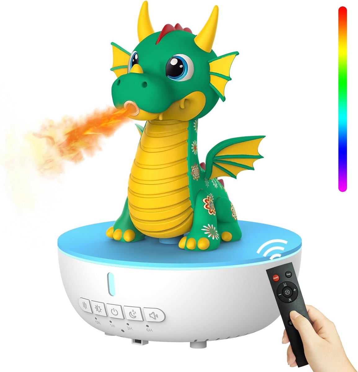 SnelShoppen - Aroma Diffuser met Witte Ruis Vernevelaar voor Kinderen, 200 ml, Afstandsbediening en Timer Functie, Essentiële Oliën voor Slaapkamer, G