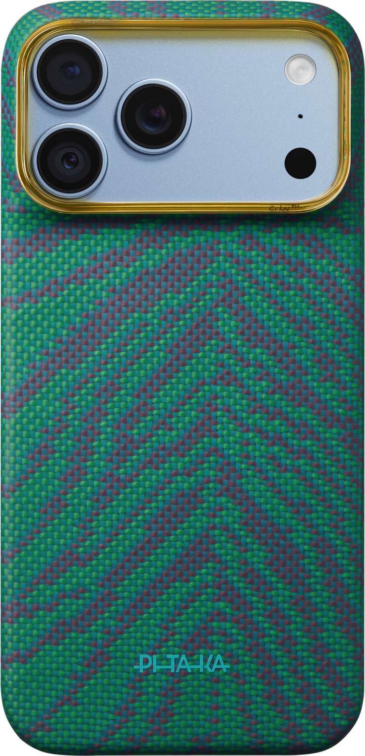 PITAKA Breath of Veins Edge Case voor iPhone 18/17 Pro Max – Aramidevezel Hoesje – MagSafe – Tidal Blue