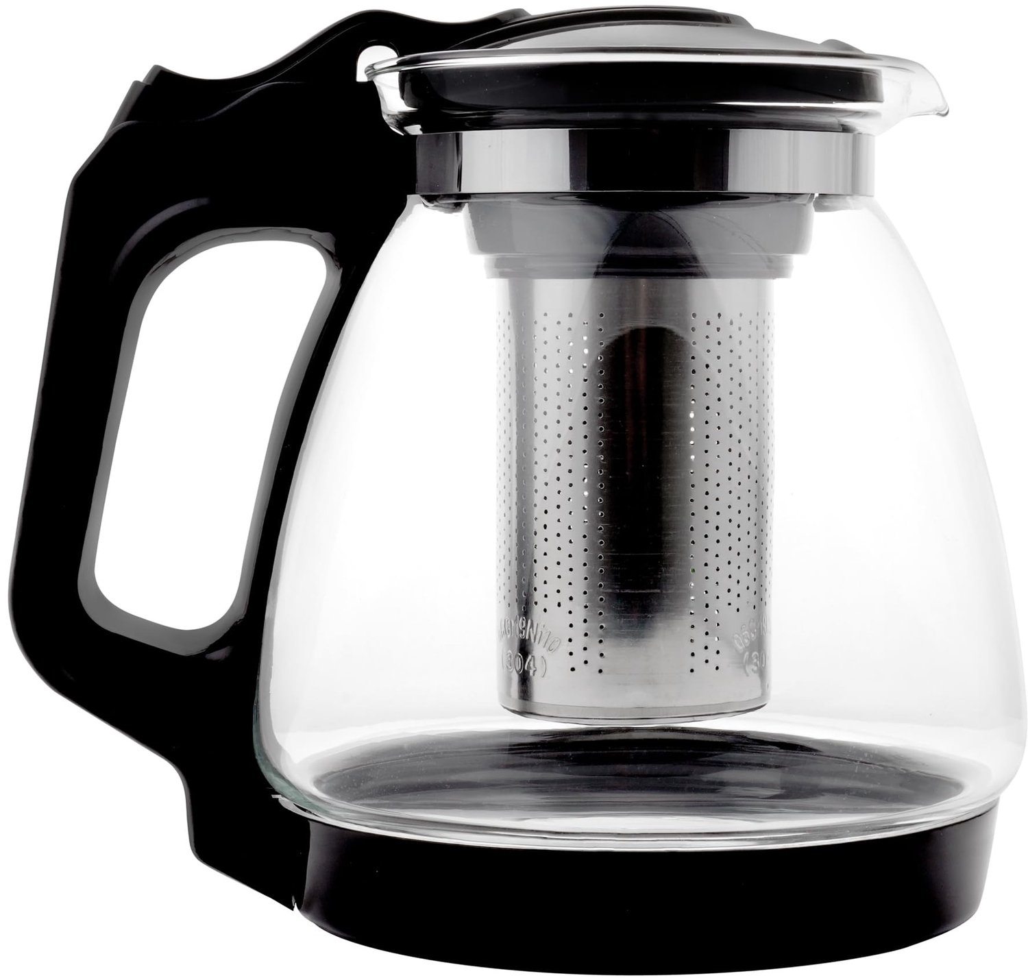 Famanu – Glazen Theepot 1,7 L met RVS Filter, Hittebestendig, Vaatwasserbestendig