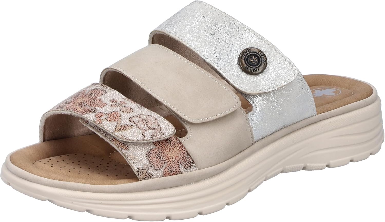 Rieker Dames Mules V8583 Comfort & Stijl Beige