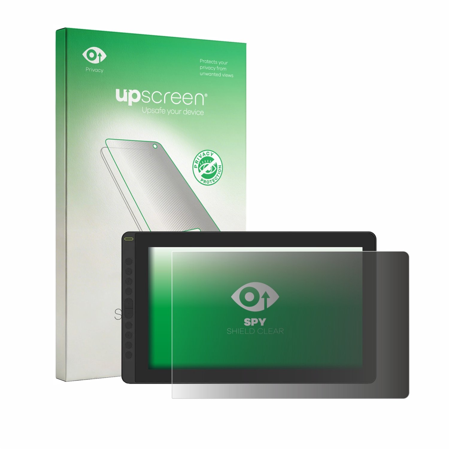 upscreen - privacy screenprotector voor Huion Kamvas 16 2021 - Folie Beschermfolie Blauwlichtfilter