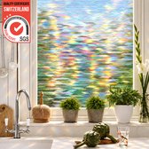 Homewell® 3D Regenboog Raamfolie HR++(+) - Anti-Inkijk - Isolerend & Zonwerend - 45x300cm – Statisch - Prisma Rhombus
