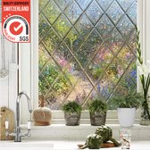 Homewell® 3D Regenboog Raamfolie HR++(+) - Anti-Inkijk - Isolerend & Zonwerend - 45x300cm – Statisch - Prisma Ruit
