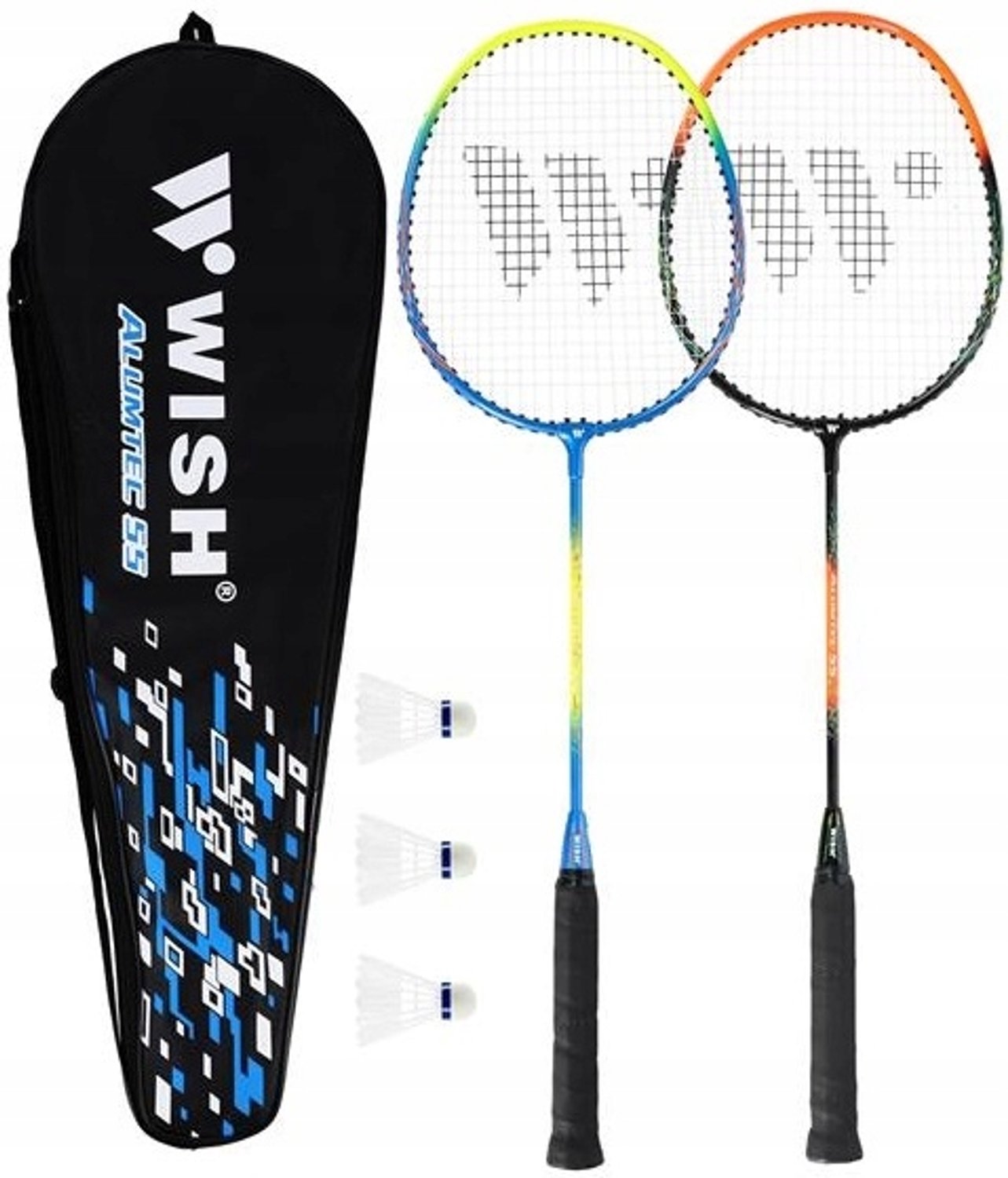 Badminton Set WISH Alumtec 55K - 2 Aluminium Racquets, 3 Nylon Shuttles