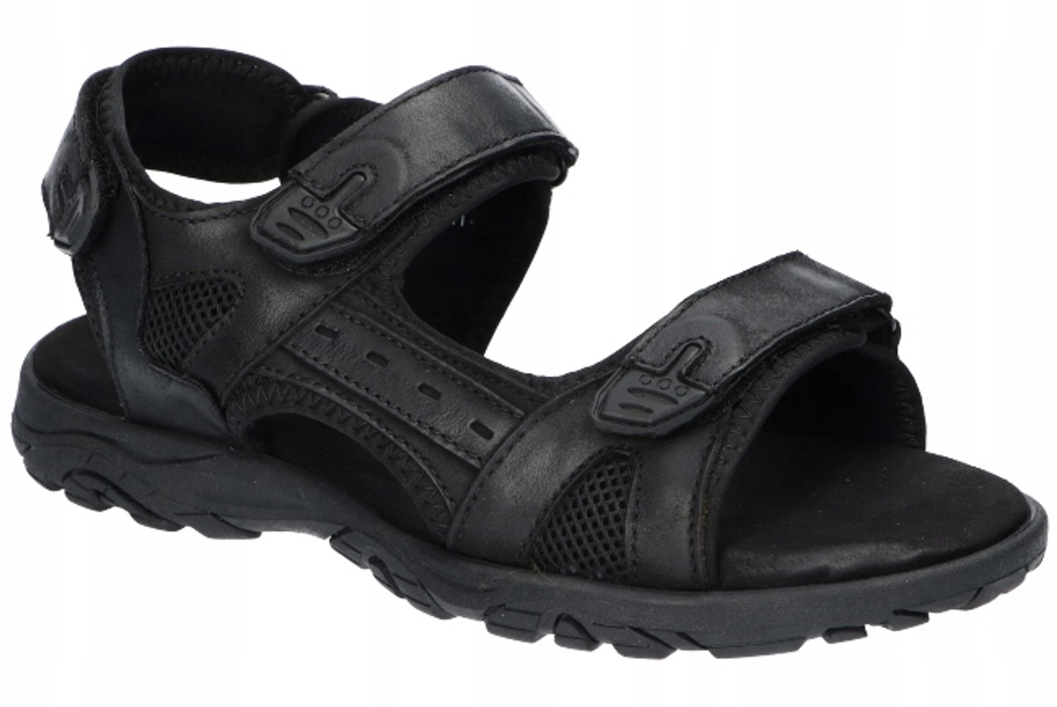 American Club CY145 Heren Sandalen Leer Zwart