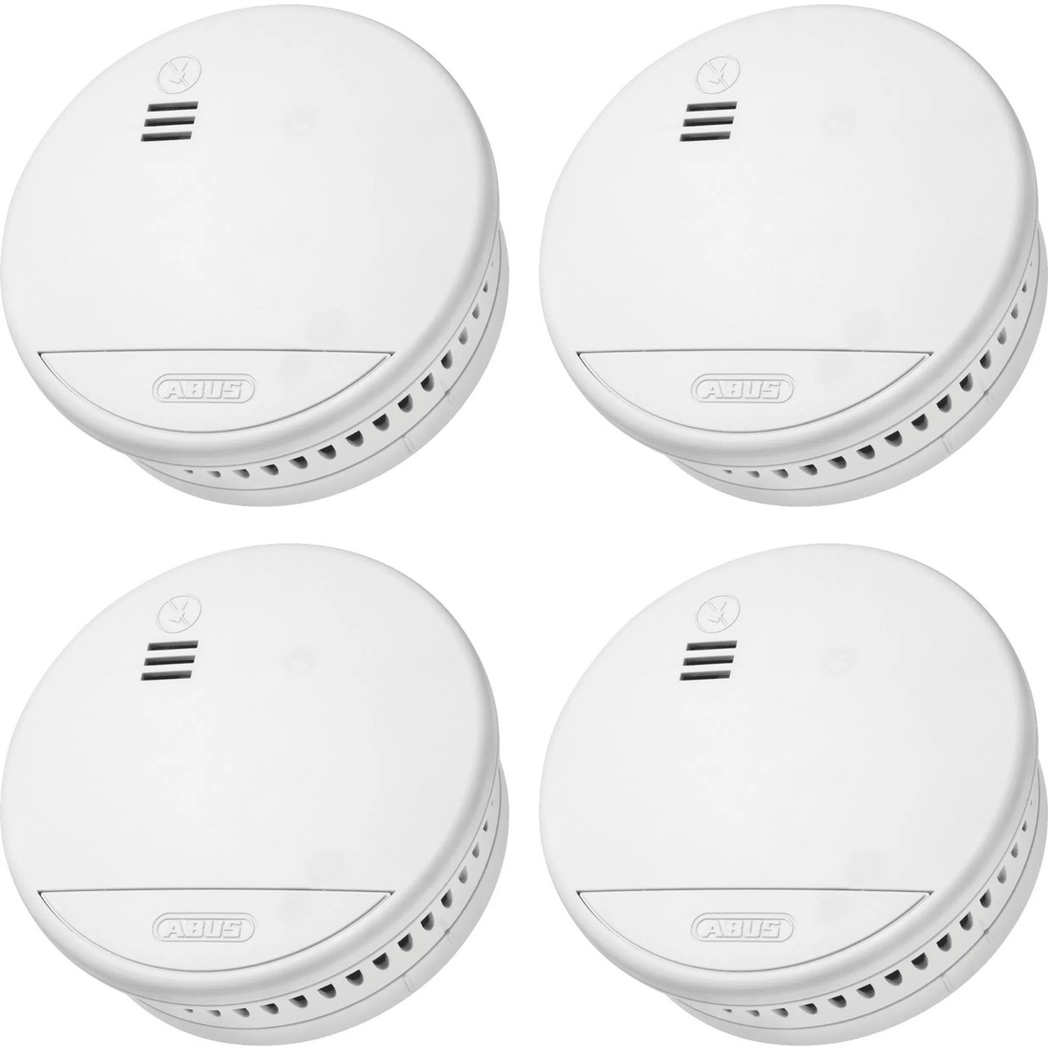 ABUS RWM250 Quad Set – 4x Rookmelder – 10 Jaar Batterij – Optische Rookmelder – Inclusief Montage