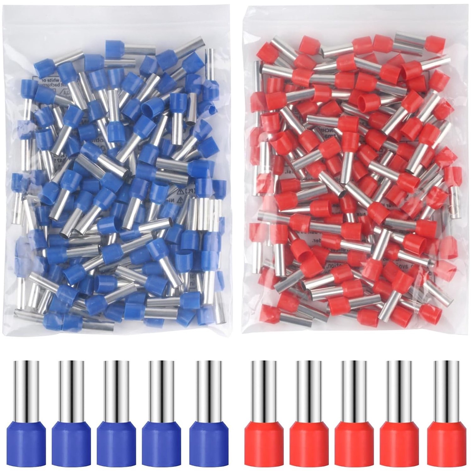 Set van 200 stuks 16mm² draadferrules, geïsoleerde kabelogen en draadslangen voor veilige verbindingen