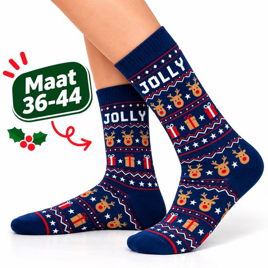 Sokken - 1 Paar Kerstsokken - Christmas Socks - Christmas Gift - Vrolijk Sokken - Kleurrijke Sokken - Maat 37-44