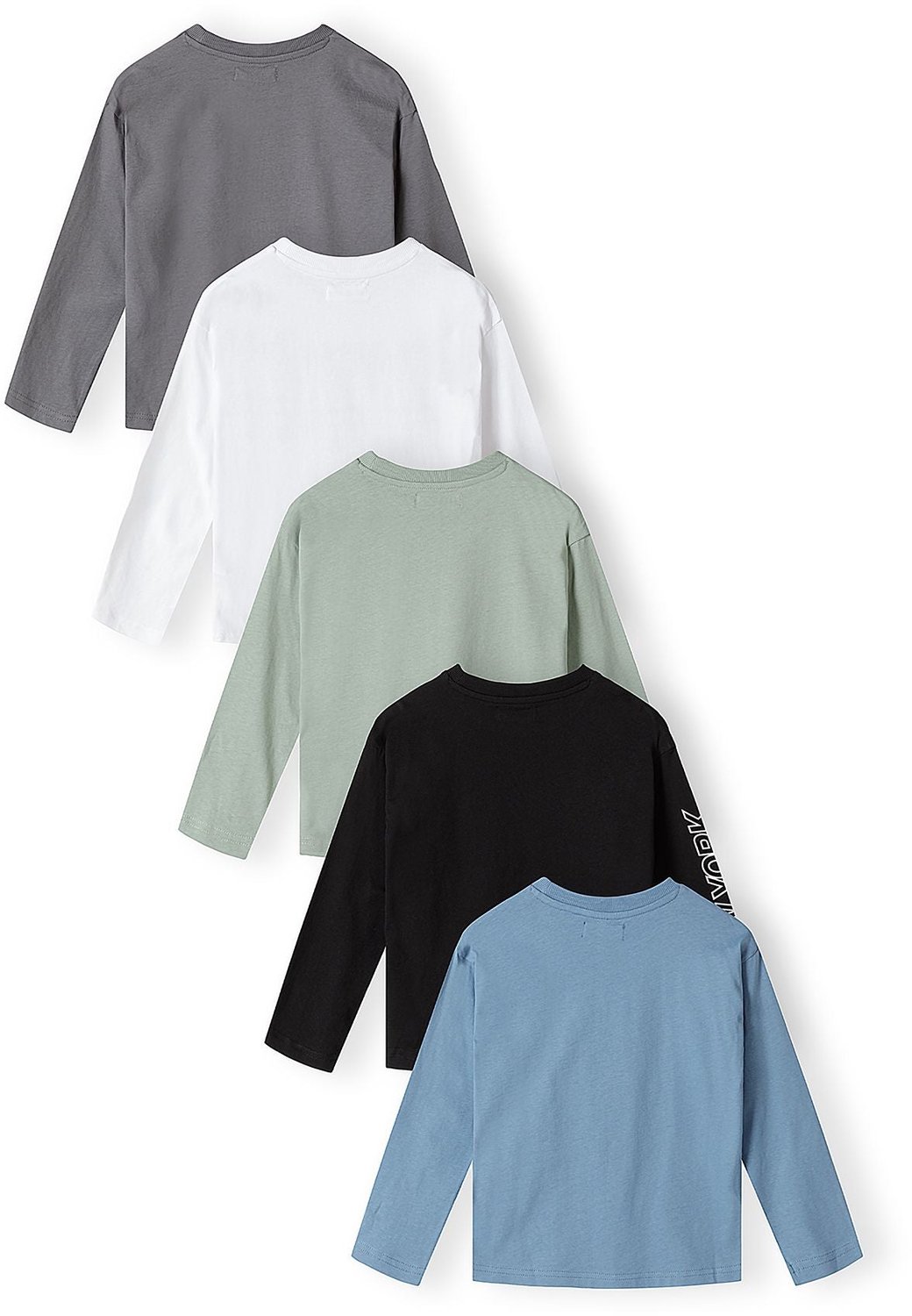 Minoti longsleeve kinderen – stads- en skateboardprints – 5-pack – meerkleurig