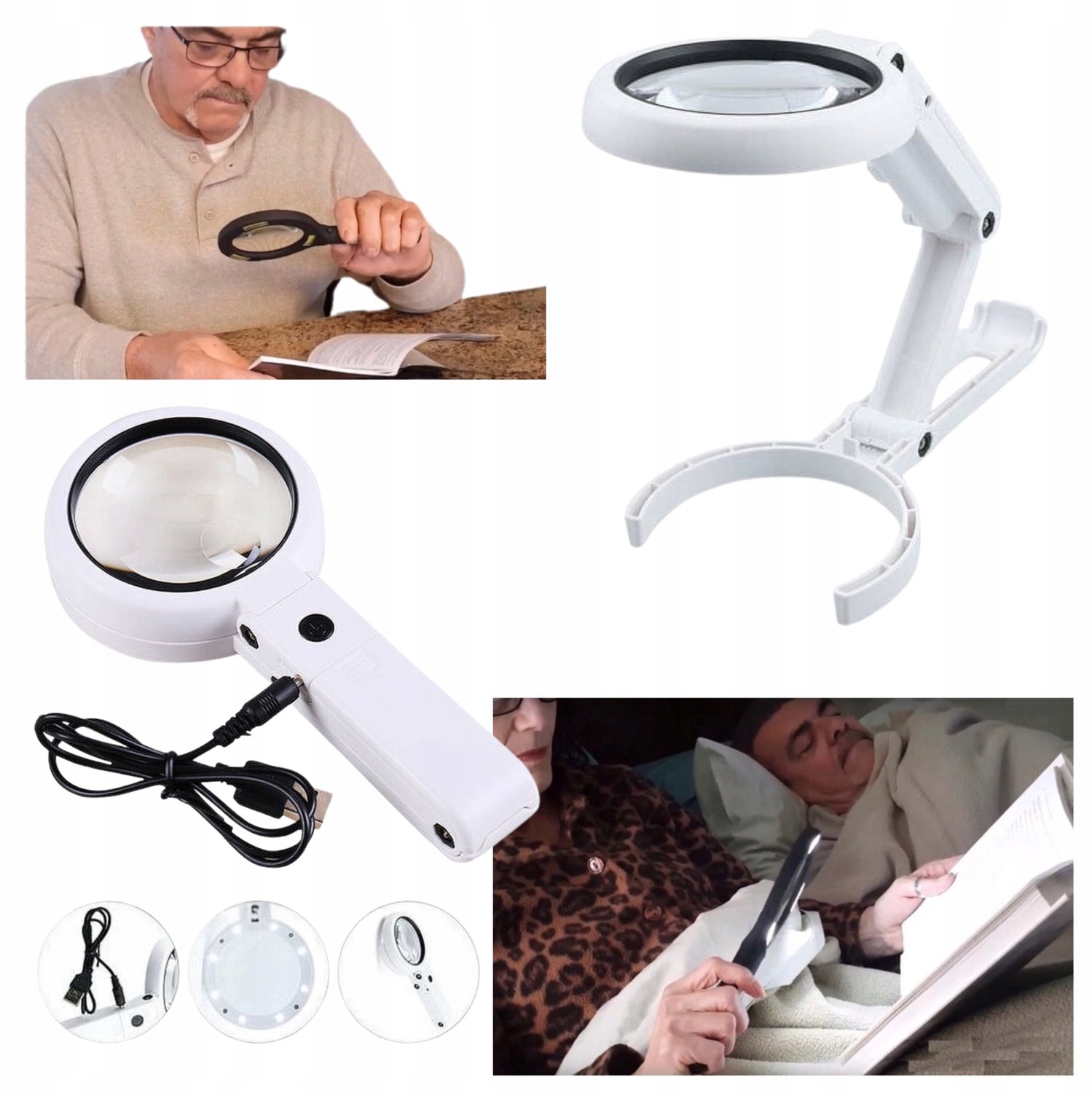 LED Vergrootglas Lamp 5x/11x met 8 LED's - Bureau & Handheld