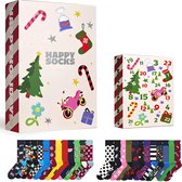 Cadeauset: Adventskalender met 24 paar sokken – Aftelkalender voor Kerstmis | Unisex kerstsokken-aftelkalender 24 paar – Verrassingscadeau voor de kerstperiode
