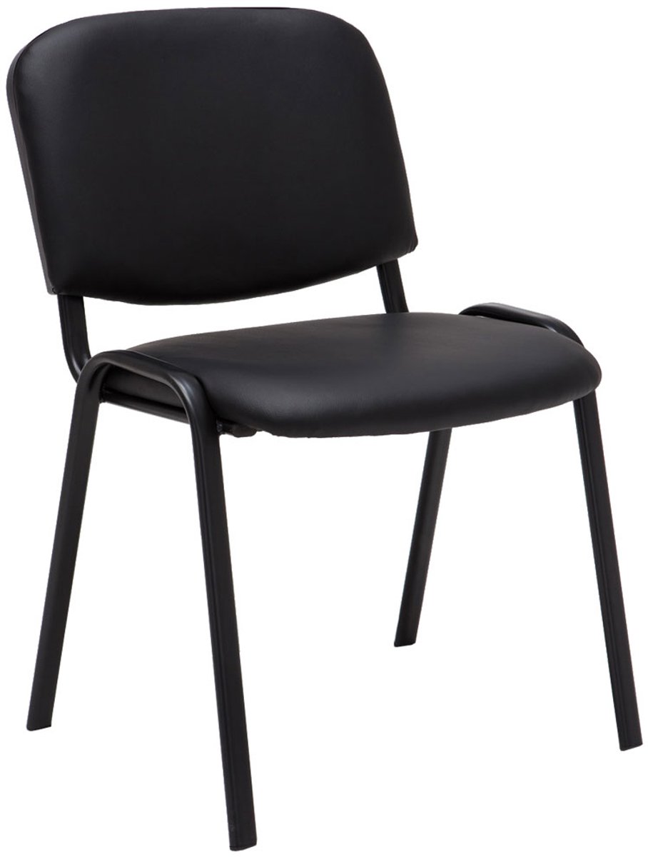Luxe Comfort Milano 0008 bezoekersstoelen (set van 4) - kunstleer - zwart