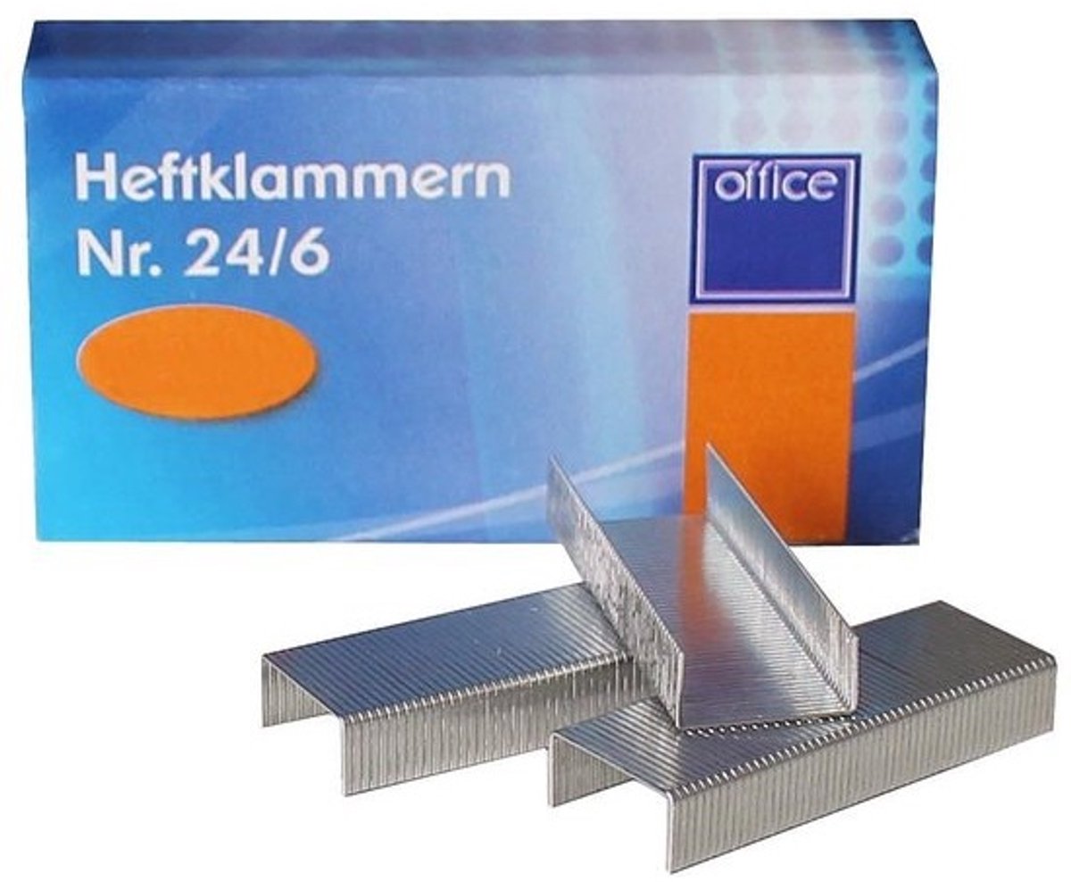 Nietjes - 1000 stuks - Tackernietjes voor kantoor - Documenten vastzetten - Verzinkt metaal - Formaat 24/6