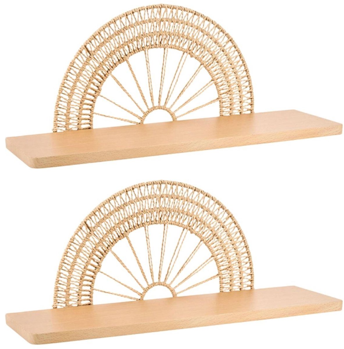 Ostaria Wandplank Sol - 2x - hout - bruin - 50 cm - boekenplank - hangplank