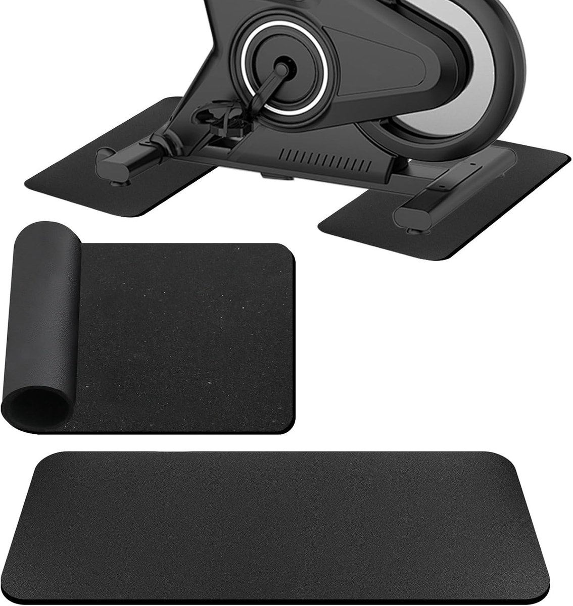 Set van 2 Vloerbeschermingsmatten voor Fitnessapparatuur - 12 x 25 mm, 6 mm Dikke Schokbestendige Antislip PVC Mat voor Loopbanden en Fitnessmachines