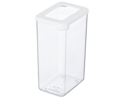 GastroMax voorraaddoos, 1,65 liter, transparant/wit, luchtdicht