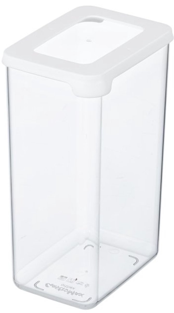GastroMax voorraaddoos, 1,65 liter, transparant/wit, luchtdicht