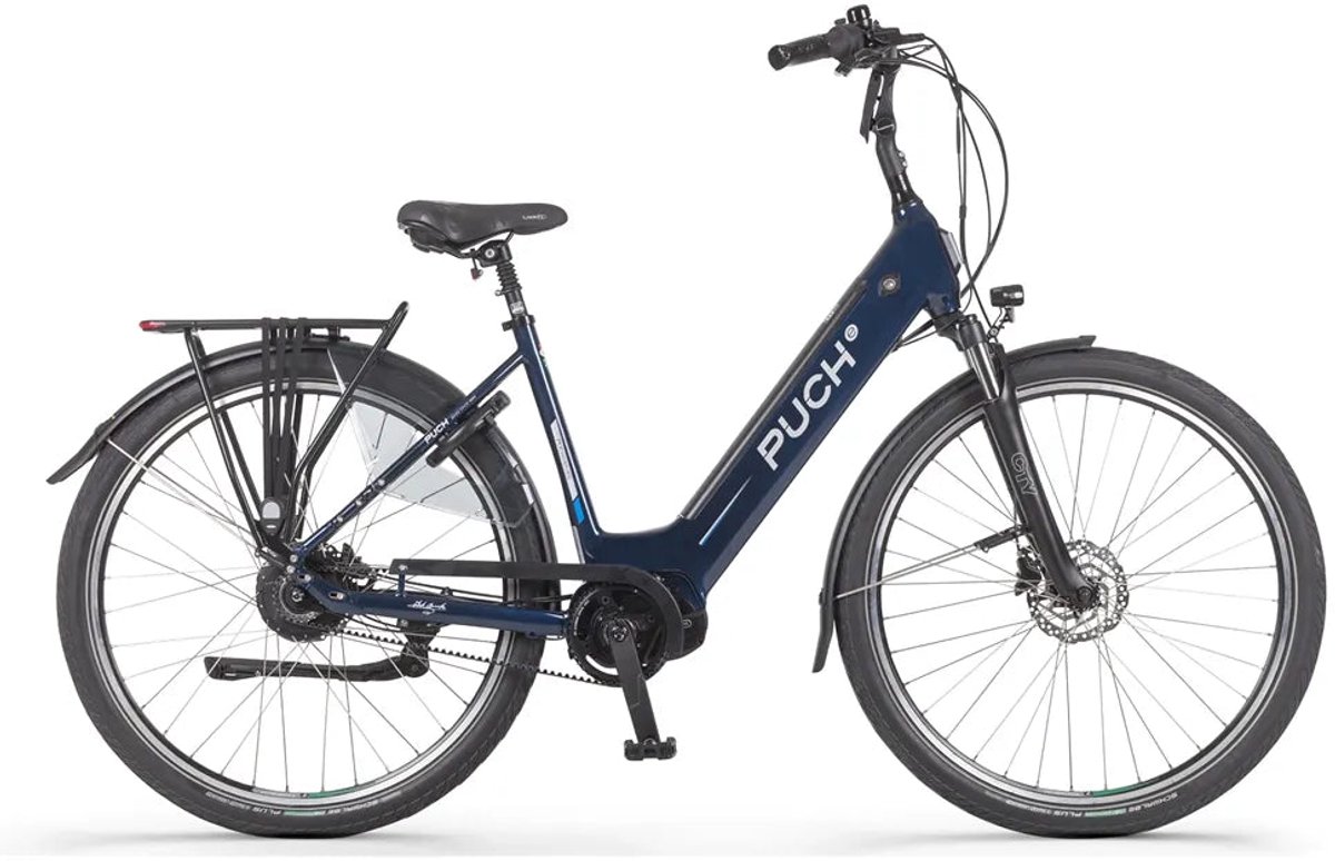 Puch E-Zirkon Enviolo Belt Elektrische Fiets 28 inch 250W motor Actieradius tot 160 km Hydraulische schijfrem Blauw Indigo Glans
