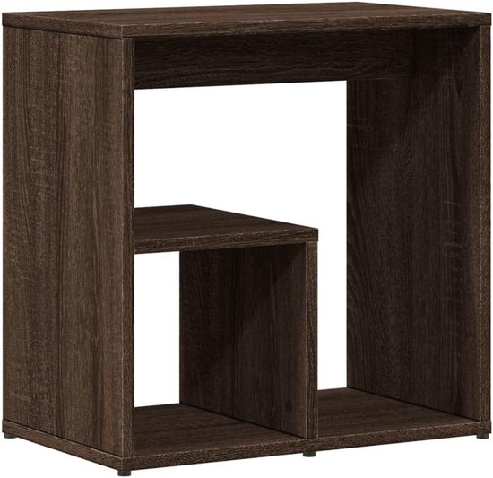 Bijzettafels 2 stuks. Bruin eiken 50x30x50 cm houtmateriaal met robuust tafelblad en voldoende opbergruimte voor woonkamer — afbeelding 3