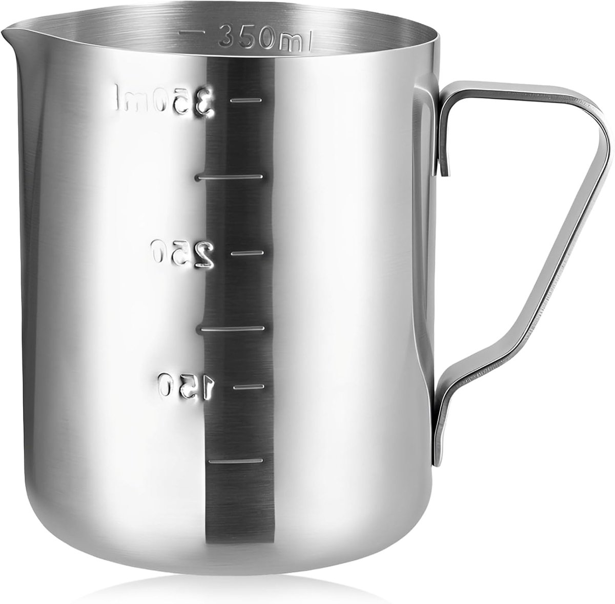 Maatbeker roestvrij staal 350 ml met fijne schaal, 350 ml maatbeker keuken, roerbeker roestvrij staal maatbeker, metalen mengbeker voor bar, café, thuis, keuken, restaurant