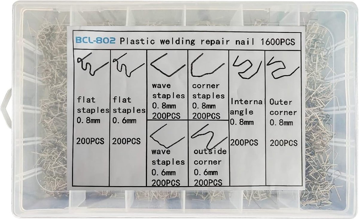 Complete Car Repair Kit voor Plastic en Stalen Bumperherstel met Opbergdoos en 1600 Stukken
