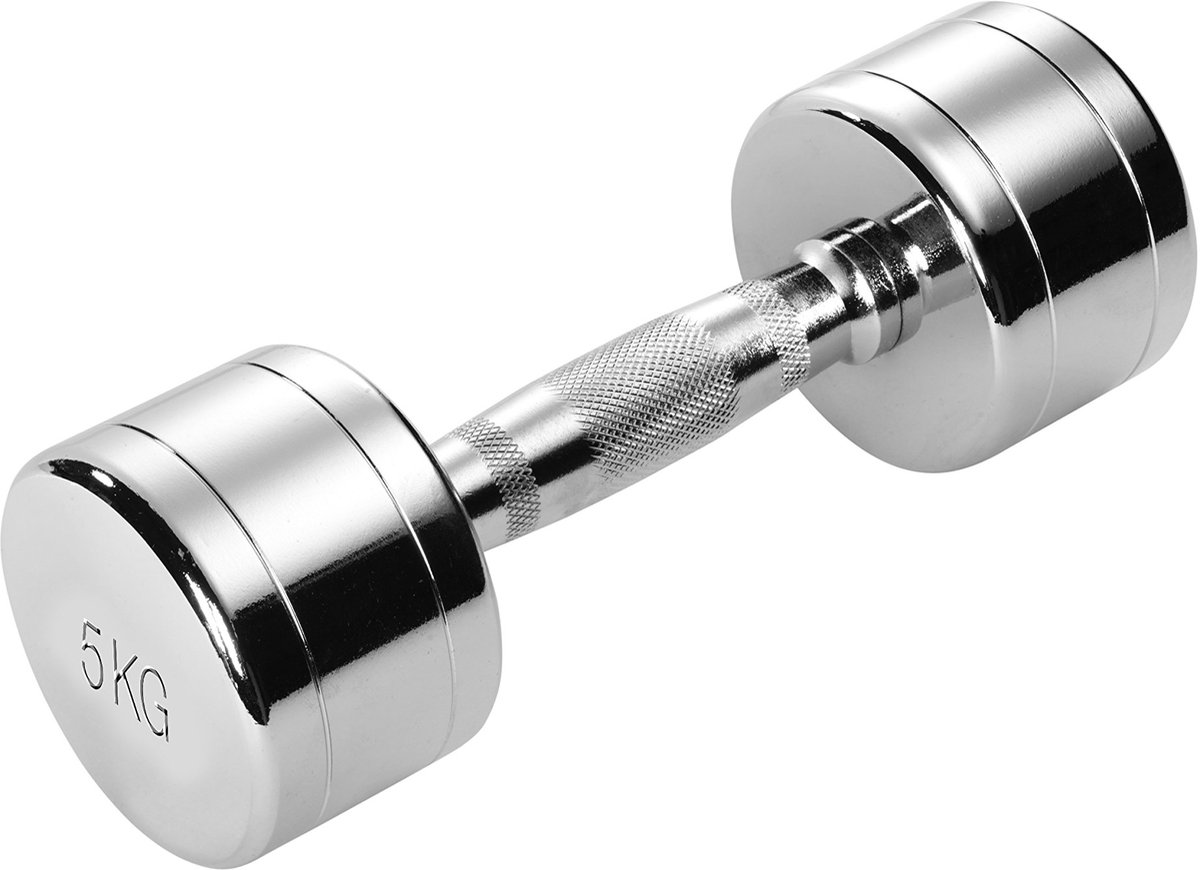 Trendy Sport Chroom dumbbell - 1 stuk - 5,0 kg - ShopVlot
